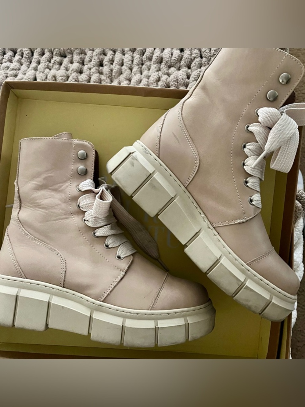 Aloha Can-Can Cream Lace-Up Chunky Platform Boots - from Free People - Picture 7 of 7